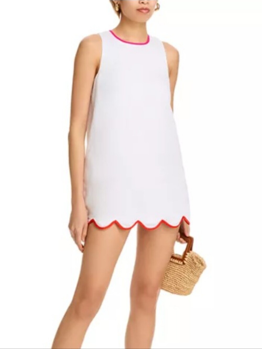 French Connection Alexis Scallop Hem Mini Dress